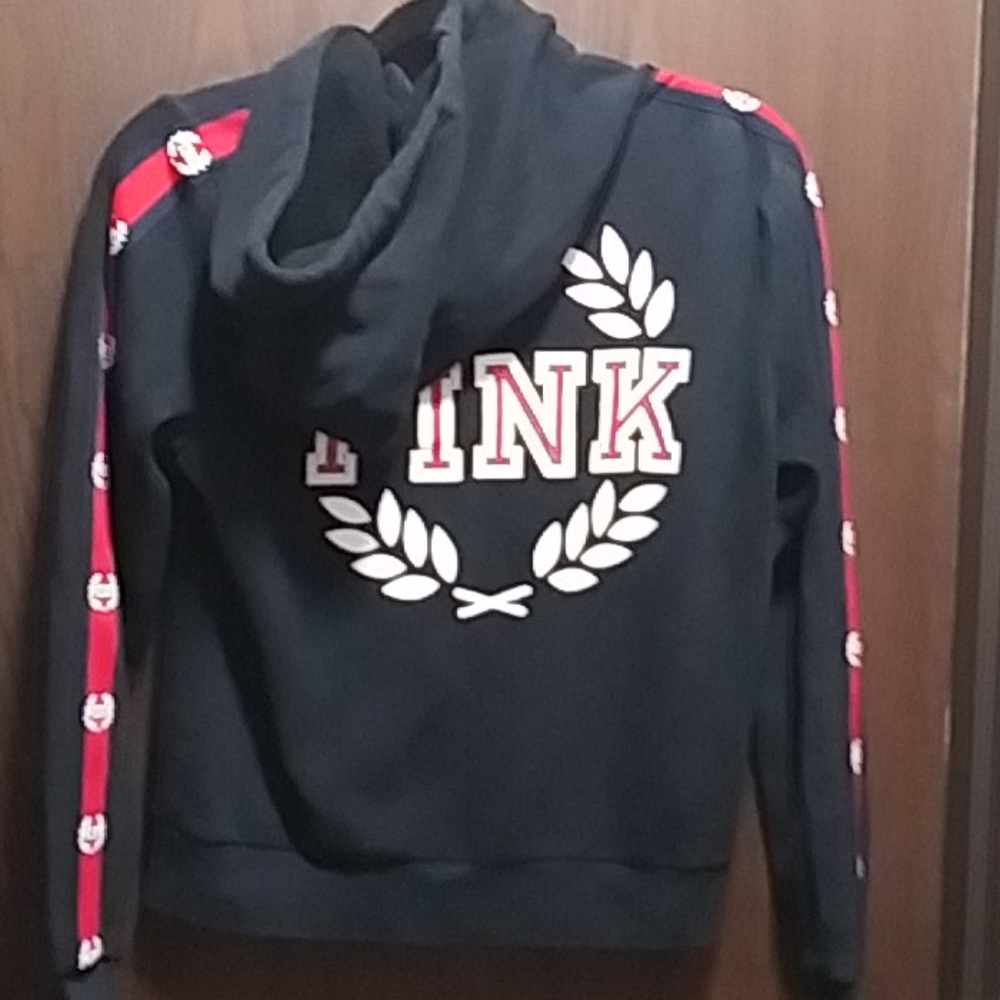 PINK black zip up hoodie